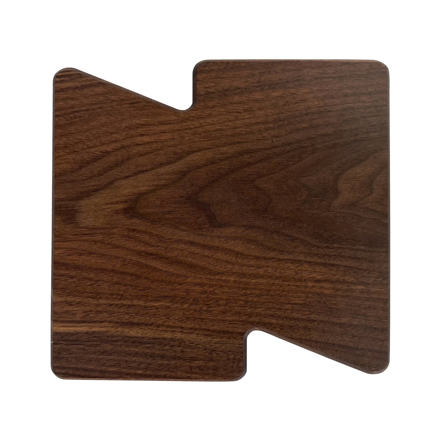 Letter N-shaped charcuterie board made from sustainably sourced American walnut with a food-safe finish and beveled edges, perfect for serving meats, cheeses, fruits, or desserts at personalized gatherings or initial-themed events.