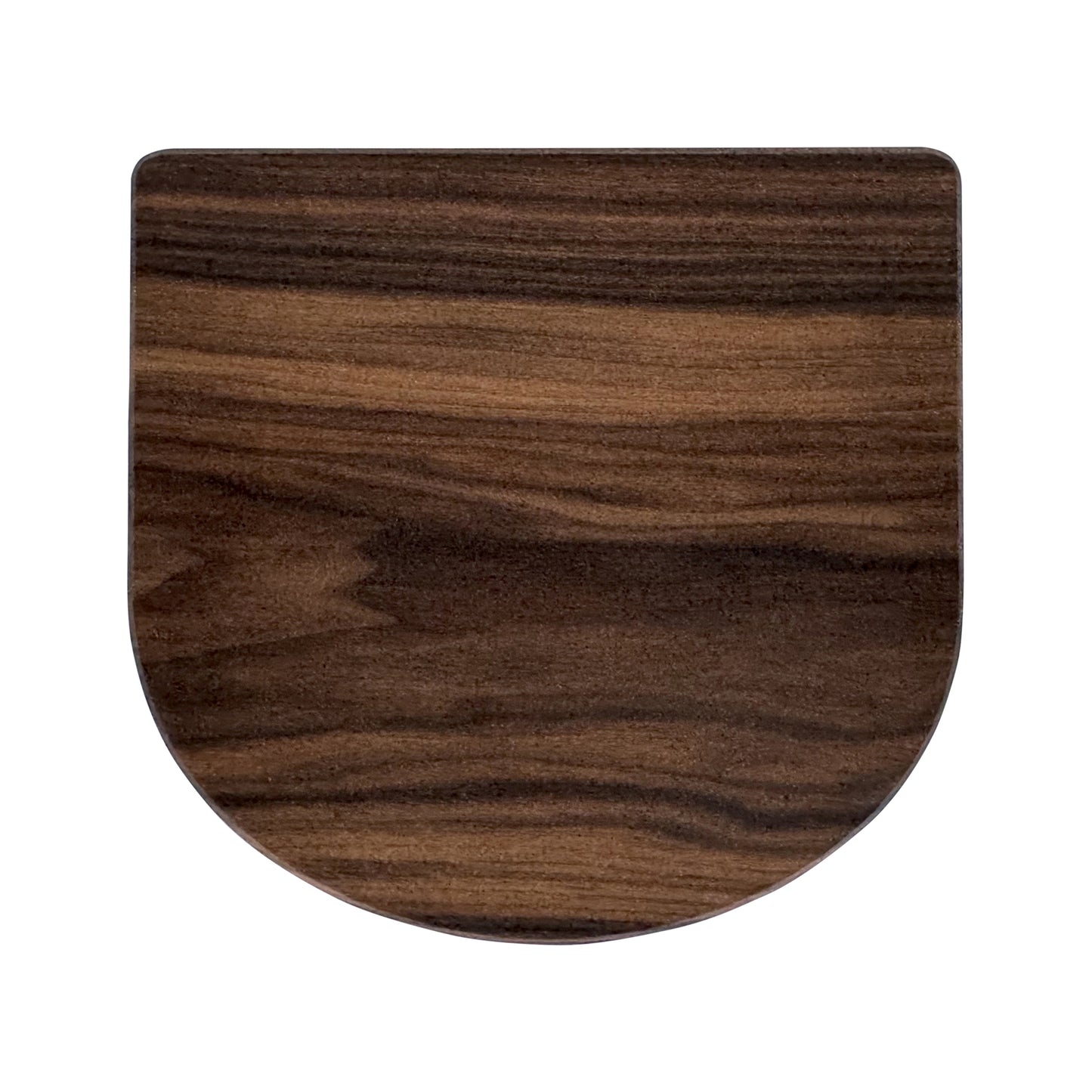 Letter U-shaped charcuterie board made from sustainably sourced American walnut with a food-safe finish and beveled edges, perfect for serving meats, cheeses, fruits, or desserts at personalized gatherings or initial-themed events.