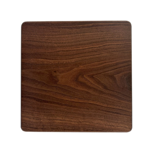 Shape Up board set with square, circle, and triangle boards handcrafted from solid walnut, ideal for serving and display