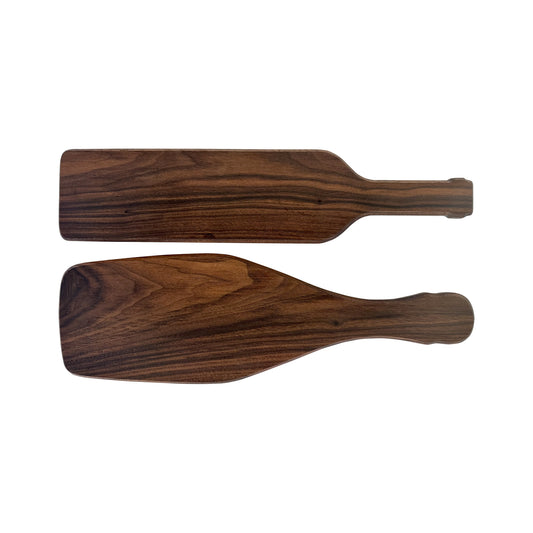 Chin Chin Champagne & Wine Board Set made from solid walnut, styled with champagne and wine glasses