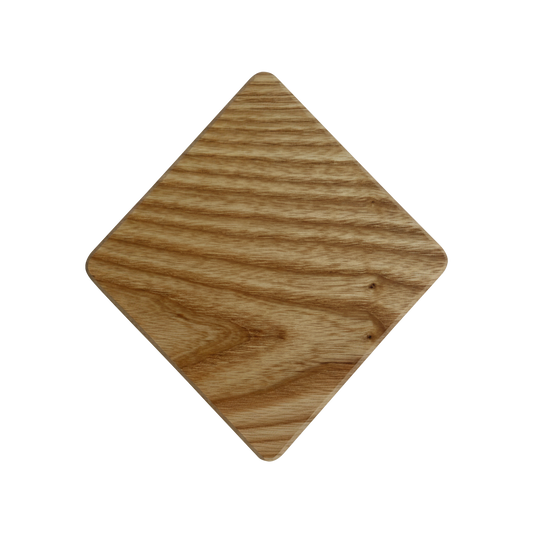 Diamond-shaped charcuterie board made from sustainably sourced American walnut with a food-safe finish and beveled edges, ideal for stylishly serving meats, cheeses, fruits, or desserts.