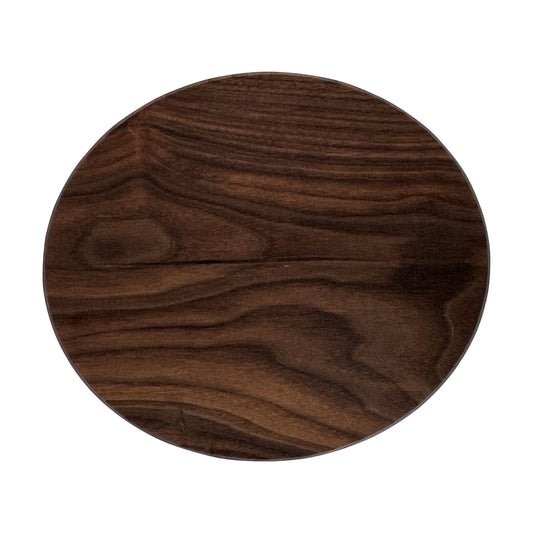 Letter O-shaped charcuterie board made from sustainably sourced American walnut with a food-safe finish and beveled edges, perfect for serving meats, cheeses, fruits, or desserts at personalized gatherings or initial-themed events.