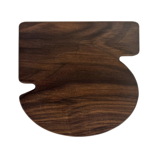 Number 5-shaped charcuterie board crafted from sustainably sourced American walnut with a food-safe finish and beveled edges, ideal for stylishly serving meats, cheeses, fruits, or desserts at birthdays and milestone celebrations