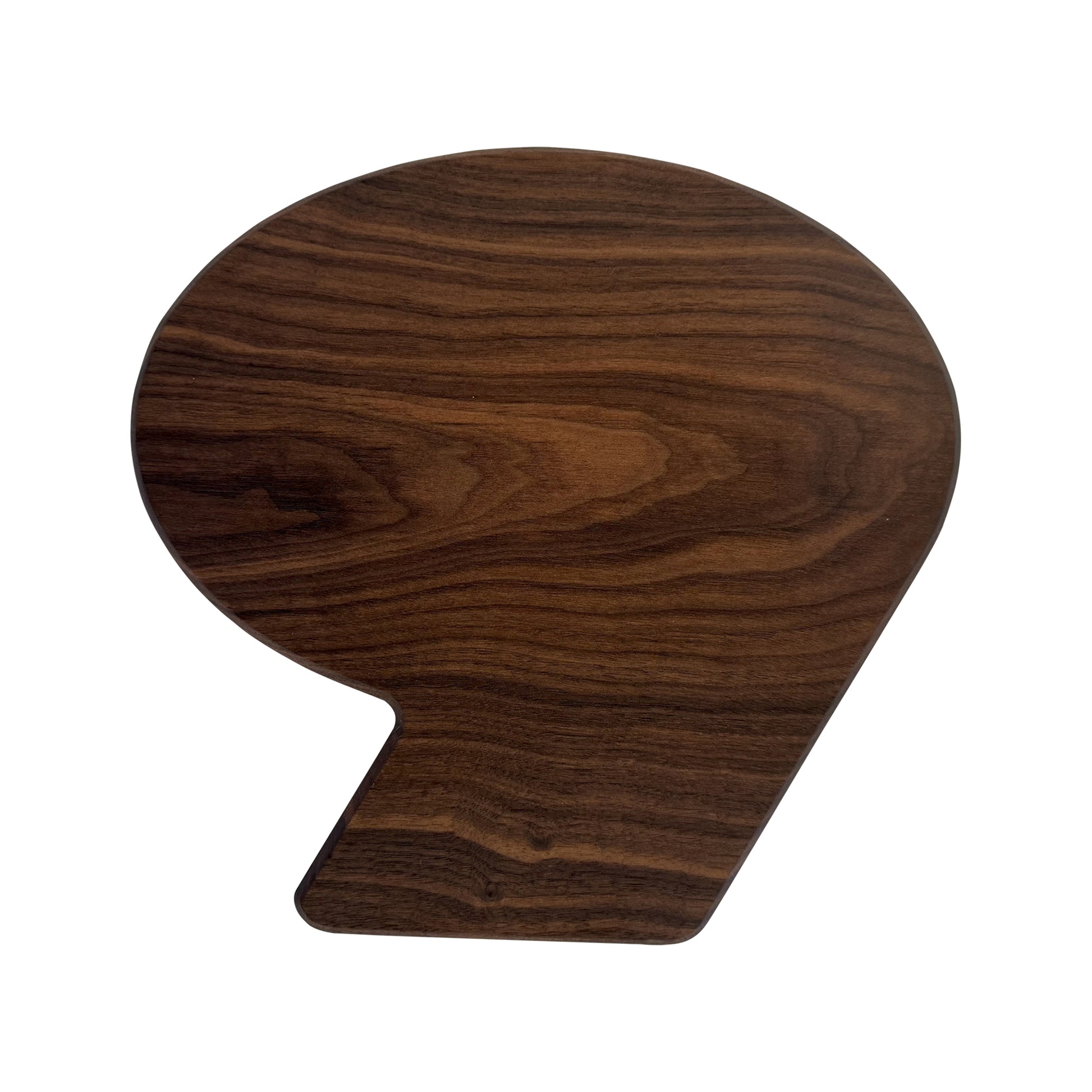 Number 9-shaped charcuterie board crafted from sustainably sourced American walnut with a food-safe finish and beveled edges, ideal for serving meats, cheeses, fruits, or desserts at birthdays or special celebrations.