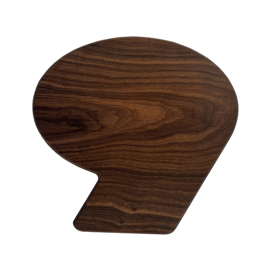 Number 9-shaped charcuterie board crafted from sustainably sourced American walnut with a food-safe finish and beveled edges, ideal for serving meats, cheeses, fruits, or desserts at birthdays or special celebrations.