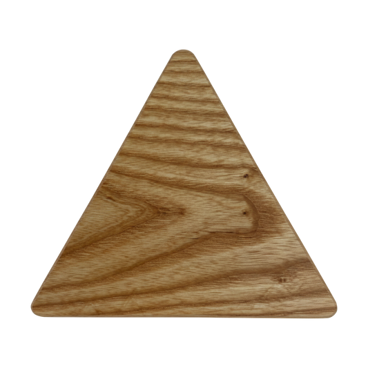 Shape Up board set with square, circle, and triangle boards handcrafted from solid walnut, ideal for serving and display